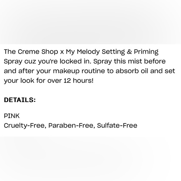 the creme shop Makeup The Creme Shop X My Melody Setting And